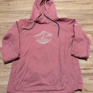 Columbia Dusty Rose Hoodie with Mountain Design